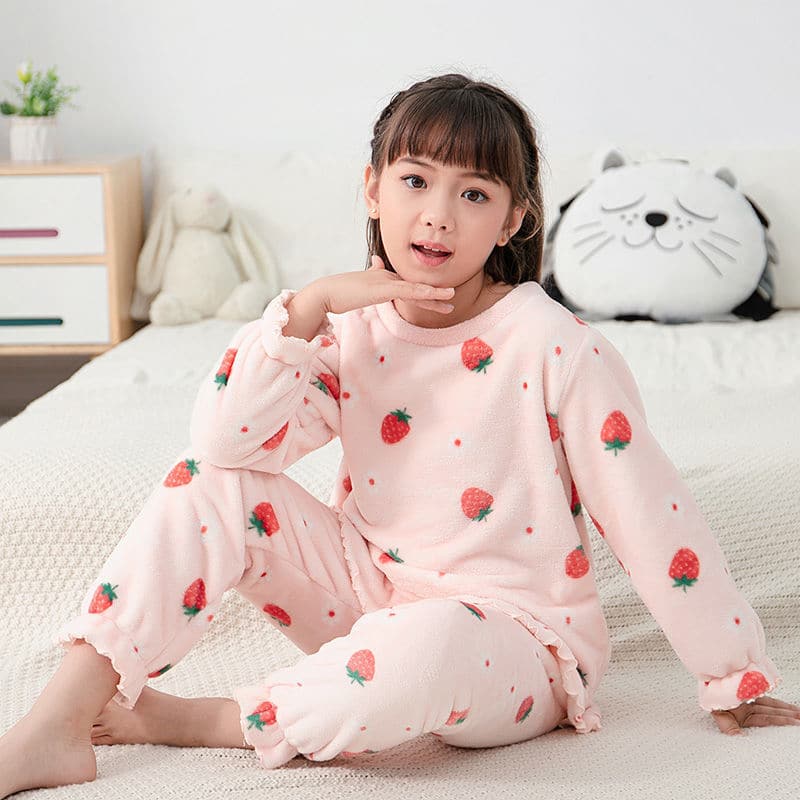 Surpyjama polaire chaud en molleton de corail pour enfant_19