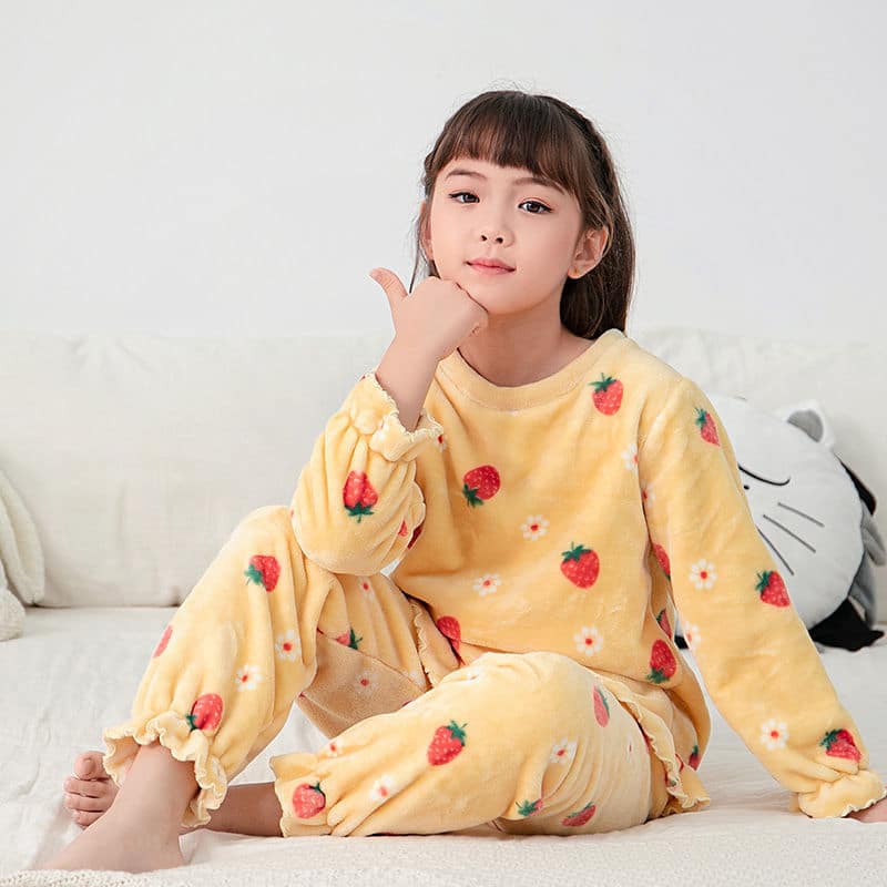 Surpyjama polaire chaud en molleton de corail pour enfant_3