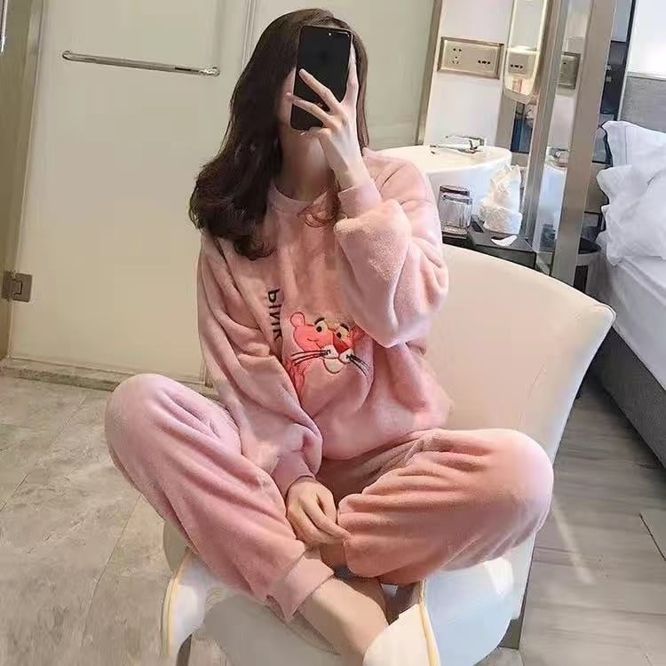 Surpyjama pour femme en flanelle polaire doux et chaud Rose S