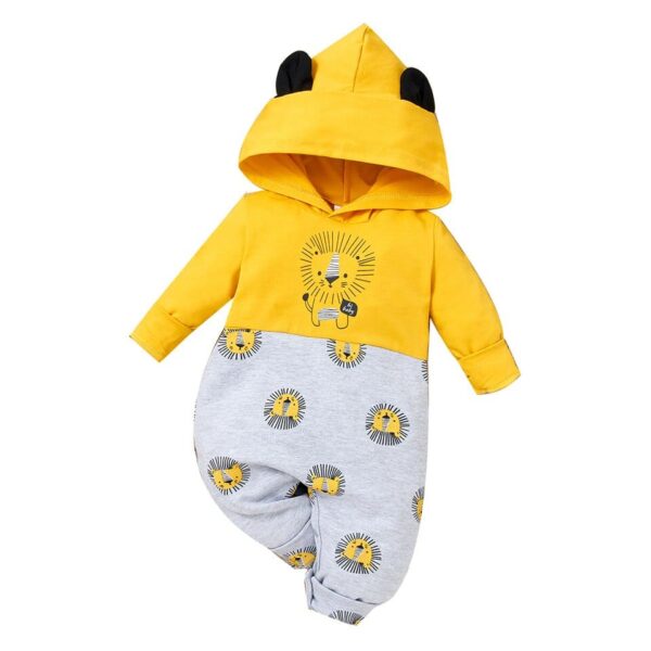 Surpyjama roi lion de couleur jaune à capuche pour bébé Jaune 12-18 mois