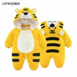 Surpyjama standard imitant un tigre épais pour bébé_10