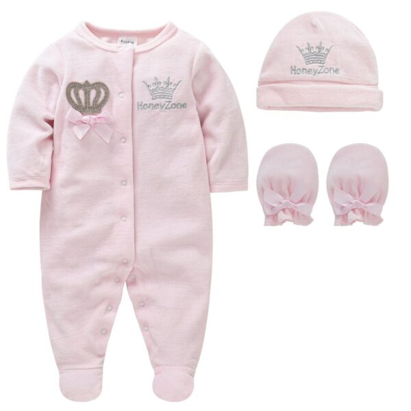 Surpyjamas rose pour bébé fille avec bonnet_1