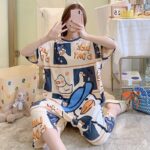 Suryjama orange imprimé Panda pour femmes_11