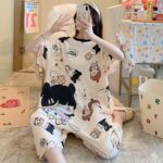 Suryjama orange imprimé Panda pour femmes_13
