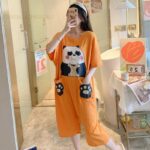 Suryjama orange imprimé Panda pour femmes_18