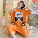 Suryjama orange imprimé Panda pour femmes_5