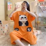Suryjama orange imprimé Panda pour femmes_9
