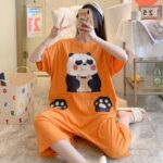 Suryjama orange imprimé Panda pour femmes Orange 2XL