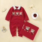 surpyjama en tricot pour 18 mois Col V standard Rouge 12-18 mois