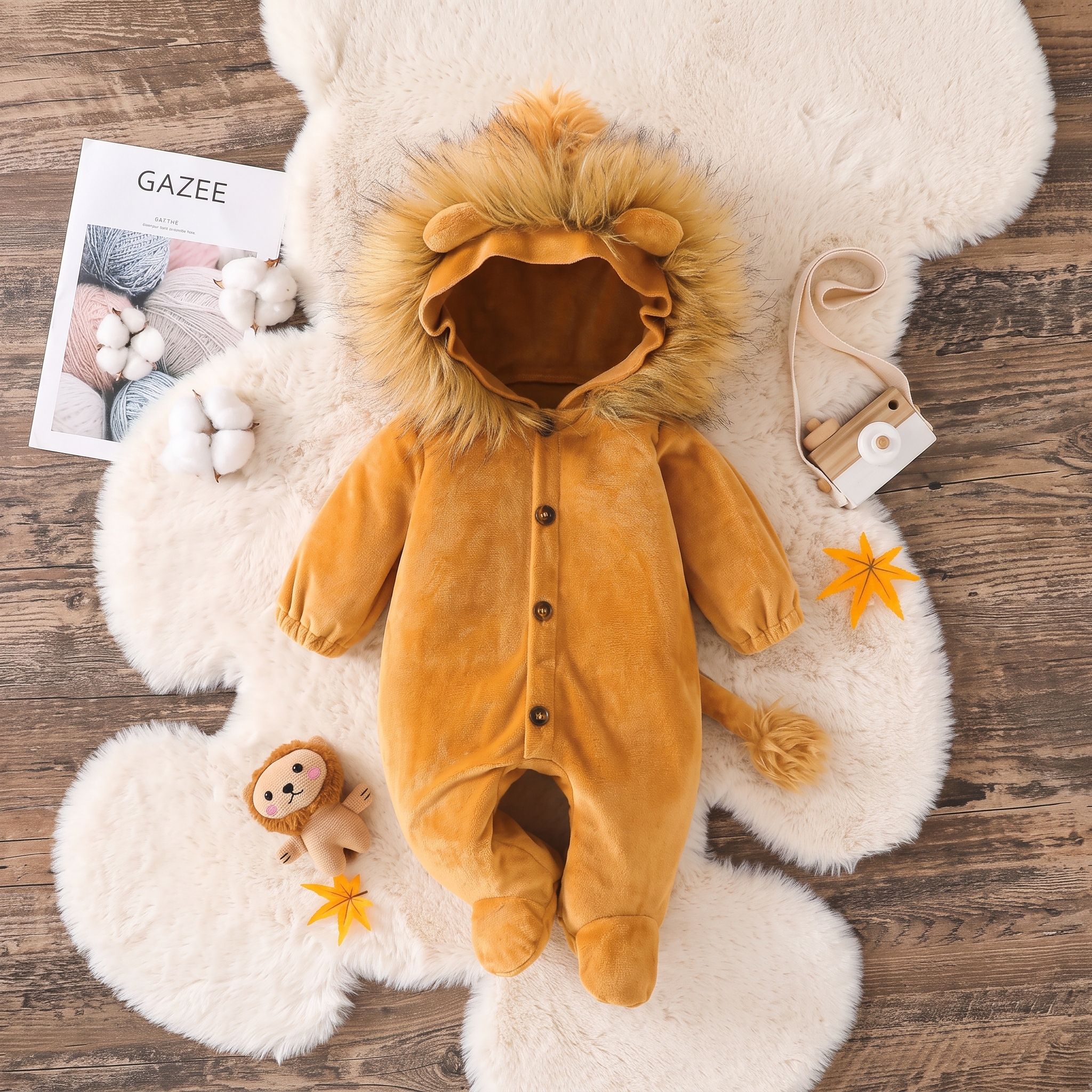 surpyjama combinaison bébé lion à capuche