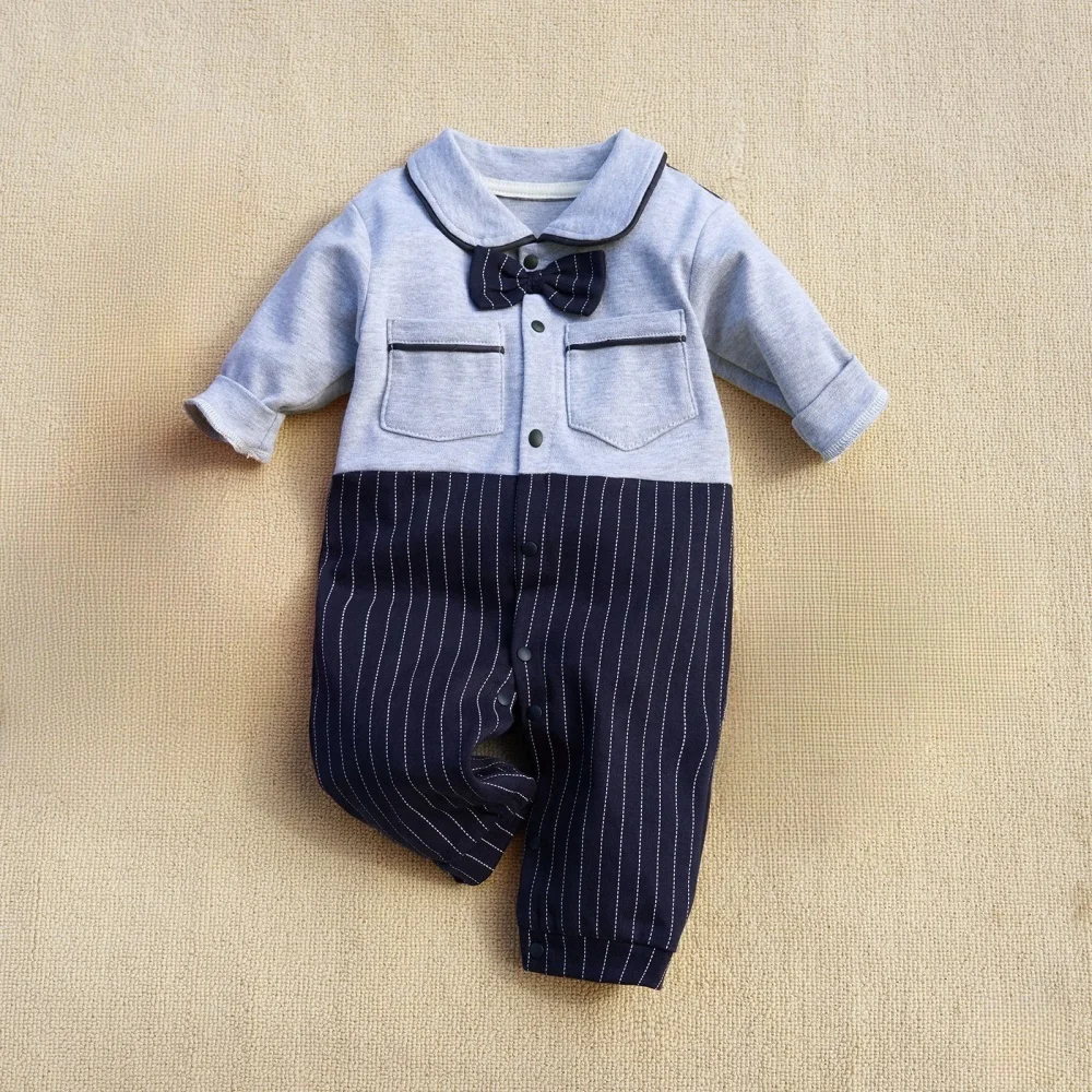 Surpyjama bébé garçon gentleman gris col façon marin